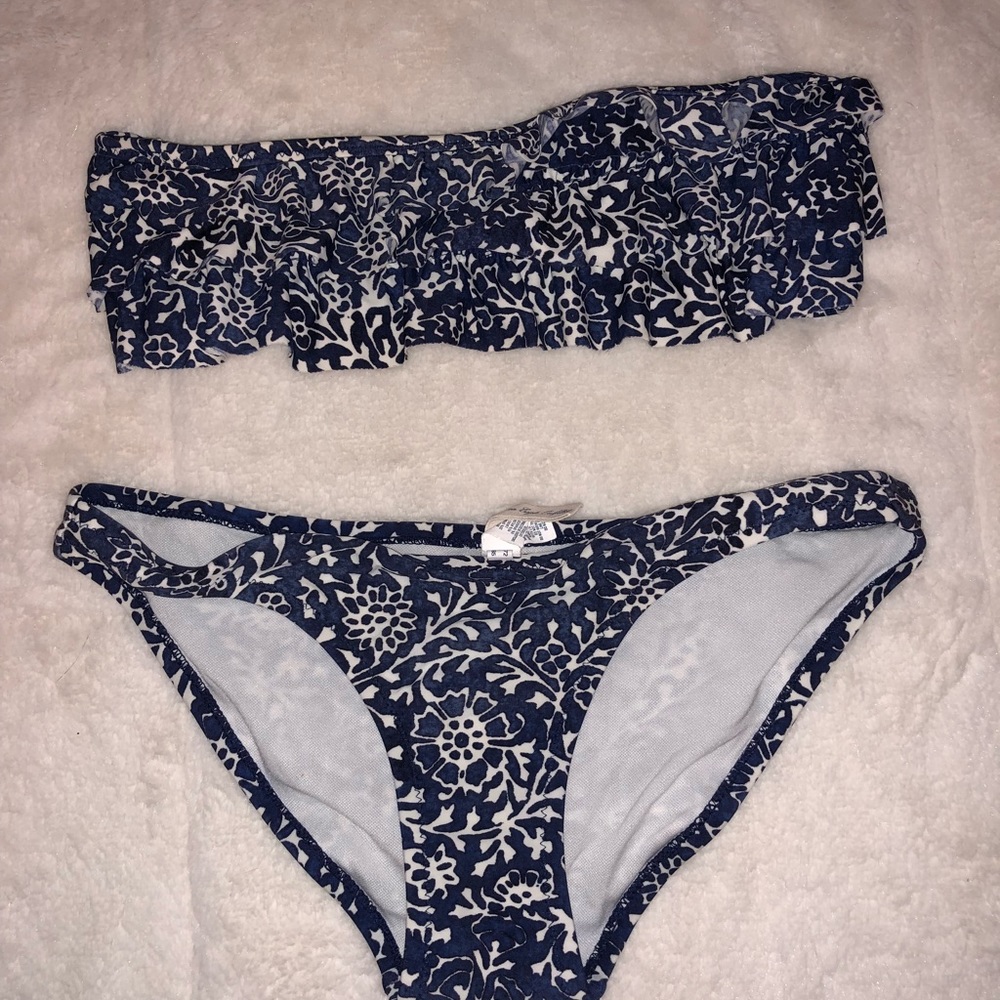 American Eagle Navy Floral Bikini